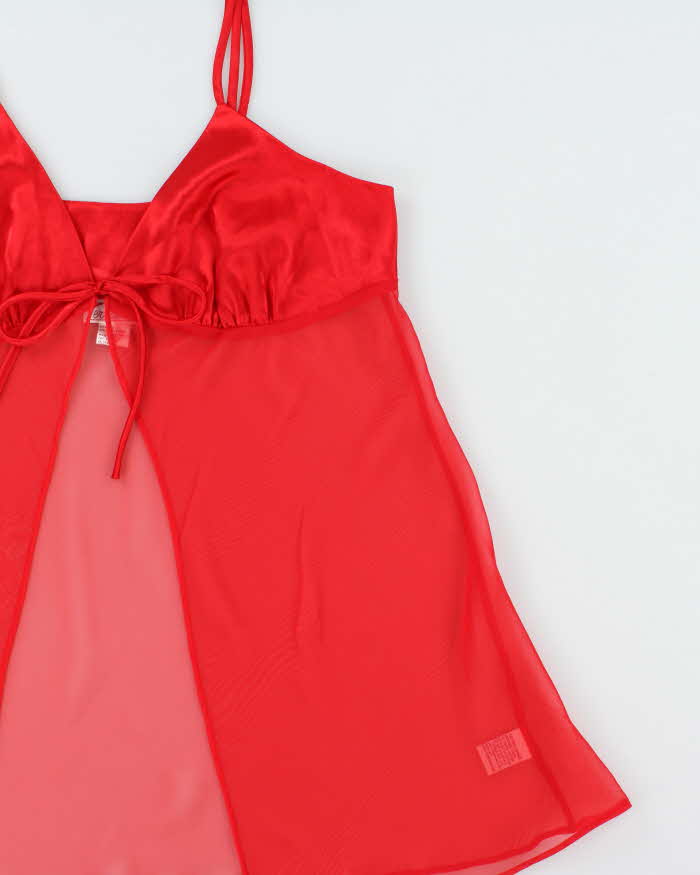 Vintage 1990s Versailles Mesh Tie Front Top - L