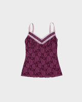 Vintage Y2k 2000s Costa Blanca Lace Cami Top - S