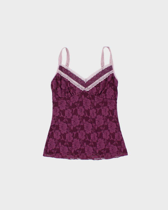 Vintage Y2k 2000s Costa Blanca Lace Cami Top - S