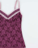 Vintage Y2k 2000s Costa Blanca Lace Cami Top - S