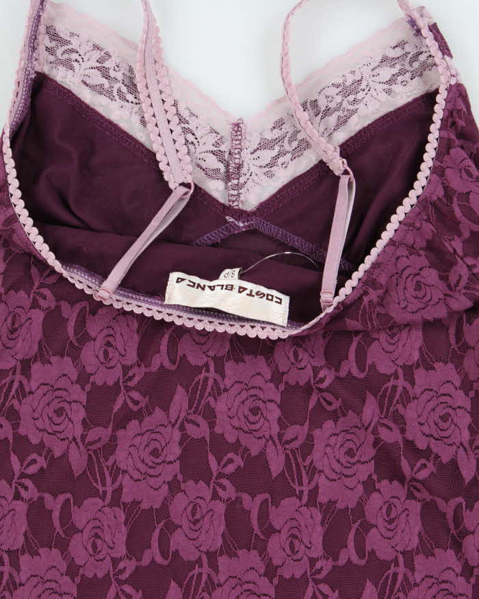 Vintage Y2k 2000s Costa Blanca Lace Cami Top - S