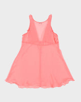 Vintage Y2k 2000s La Senza Mesh Ruffle Tie Front Top - M