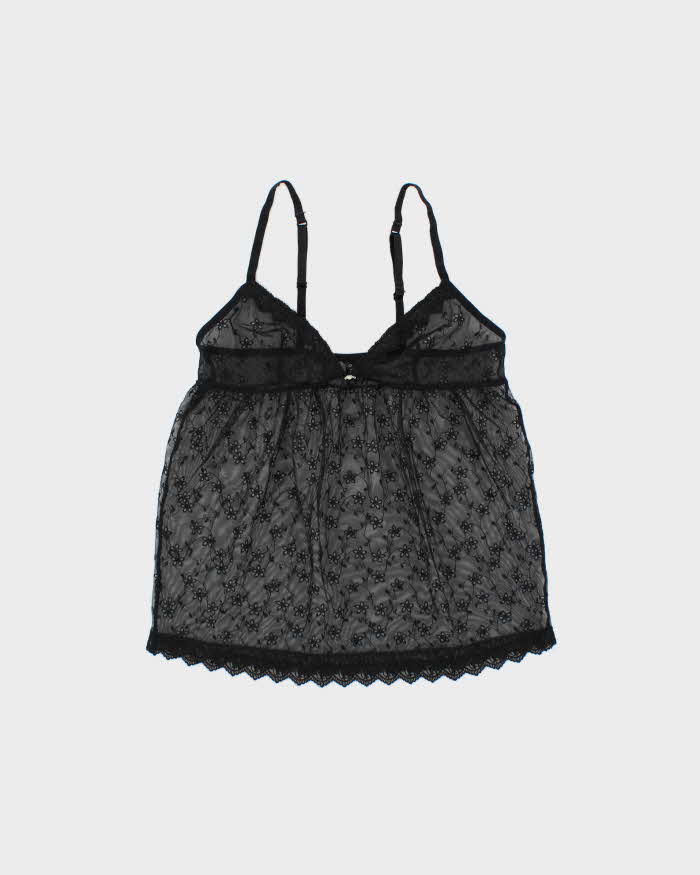 Vintage Y2k 2000s Blush Baby Doll Mesh Broderie Anglaise Cami Top - S