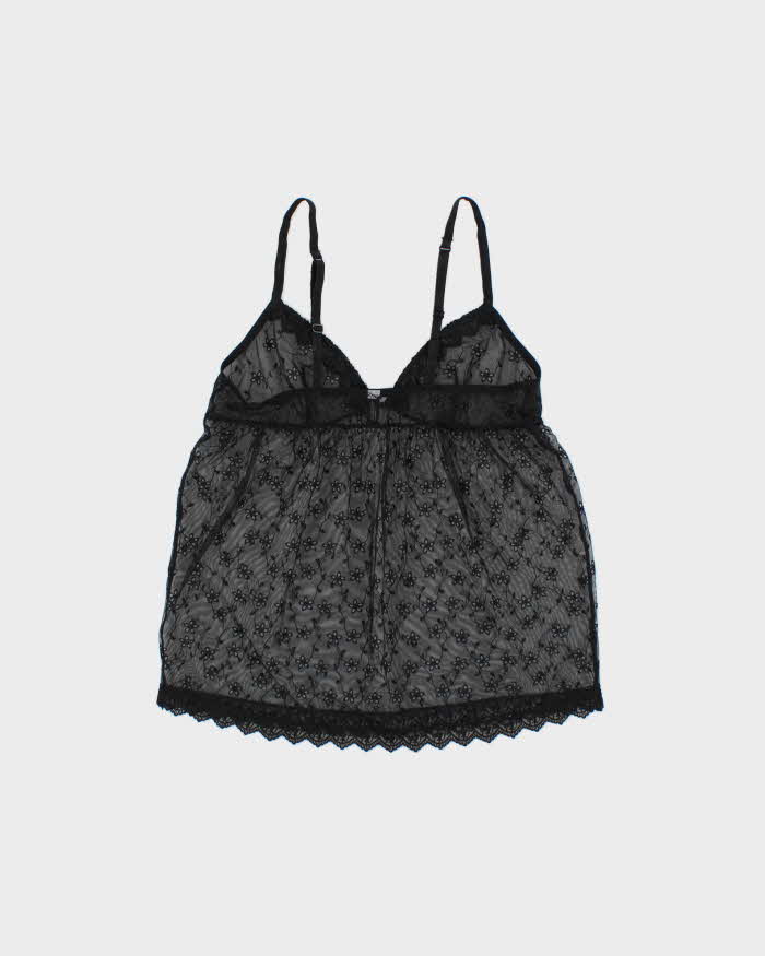Vintage Y2k 2000s Blush Baby Doll Mesh Broderie Anglaise Cami Top - S