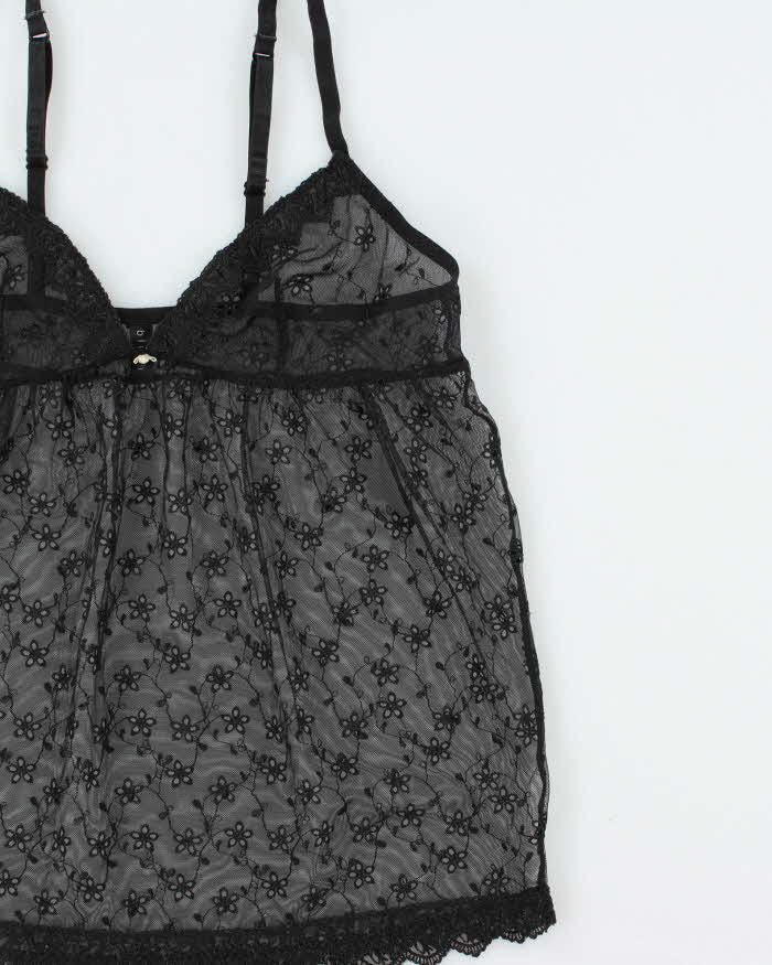 Vintage Y2k 2000s Blush Baby Doll Mesh Broderie Anglaise Cami Top - S