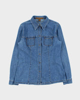 Vintage 1990s Anne Klein Denim Blouse - M