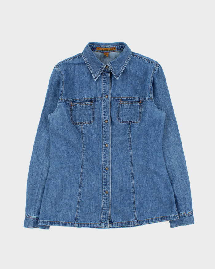 Vintage 1990s Anne Klein Denim Blouse - M