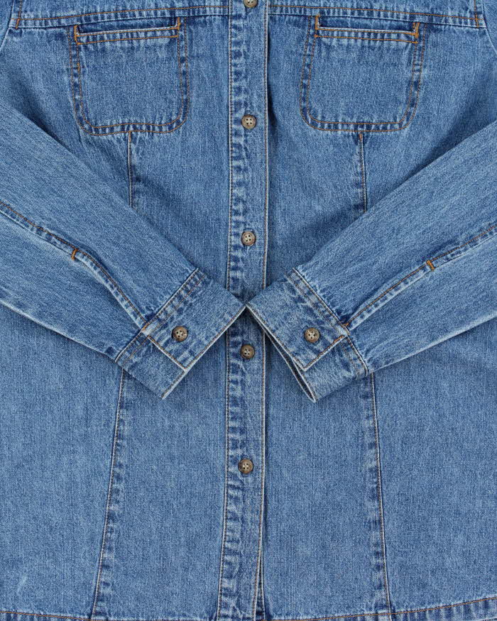 Vintage 1990s Anne Klein Denim Blouse - M