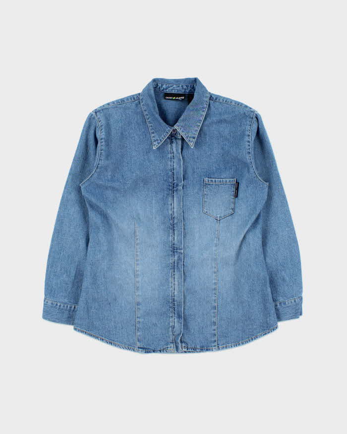Vintage 2000s DKNY Jeans Zip-up Blouse - M