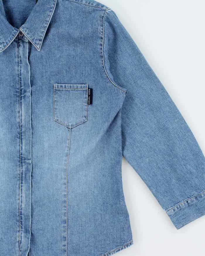 Vintage 2000s DKNY Jeans Zip-up Blouse - M