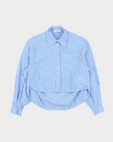 Sandro Pin Stripe Cropped Rhinestone Blouse - XS