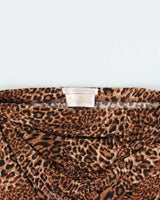 Vintage Y2k 2000s Costa Blanca Leopard Print Cowl Halter Neck Top - S