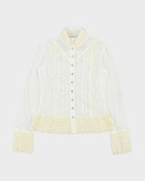 Vintage 2000s Two too Lace High Neck Blouse - M