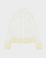 Vintage 2000s Two too Lace High Neck Blouse - M