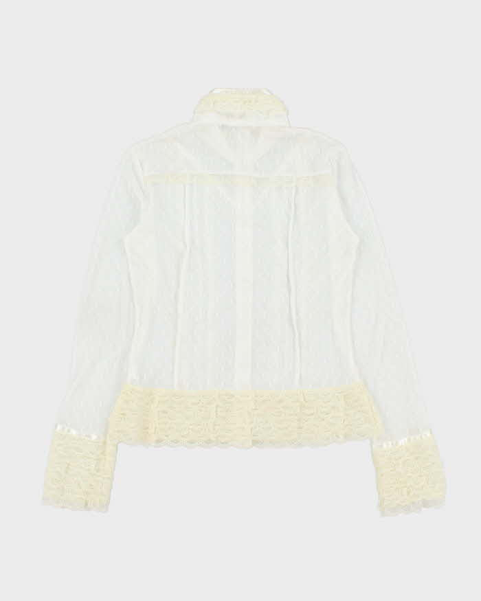Vintage 2000s Two too Lace High Neck Blouse - M