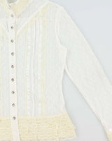 Vintage 2000s Two too Lace High Neck Blouse - M