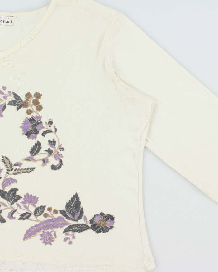 Vintage 1990s Vanderbilt V-neck Mesh Top - XL