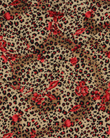 Vintage 1990s Jessica Leopard Print Floral Slinky Cowl Neck Top - S