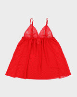 Vintage Y2k 2000s In Bloom Polka Dot Mesh Cami Top - M