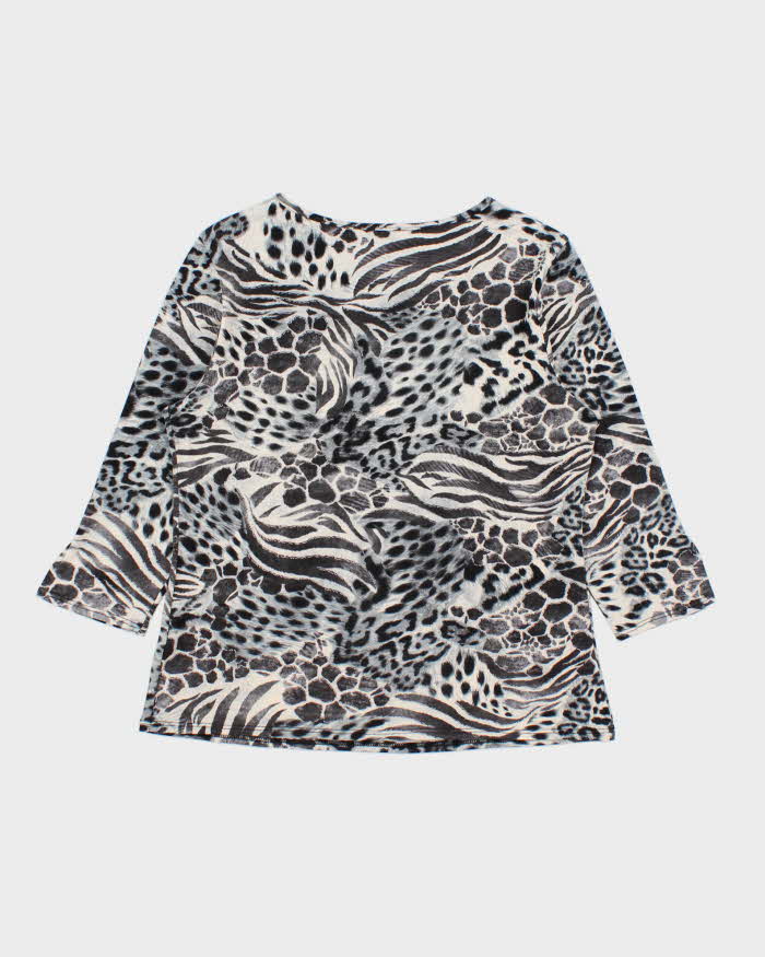 Vintage Y2k 2000s Hamilton Mix Animal Print Slinky 3/4 Sleeve Top - L