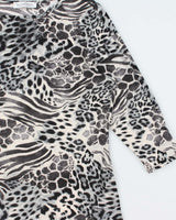Vintage Y2k 2000s Hamilton Mix Animal Print Slinky 3/4 Sleeve Top - L