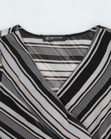 Vintage Y2k 2000s International Concepts Mesh Striped Side Synched Long Sleeve Top - S