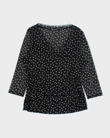 Vintage Y2k 2000s International Concepts Mesh Polka Dot Side Synched Top - XL