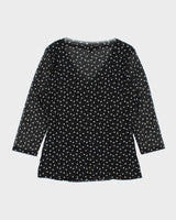 Vintage Y2k 2000s International Concepts Mesh Polka Dot Side Synched Top - XL
