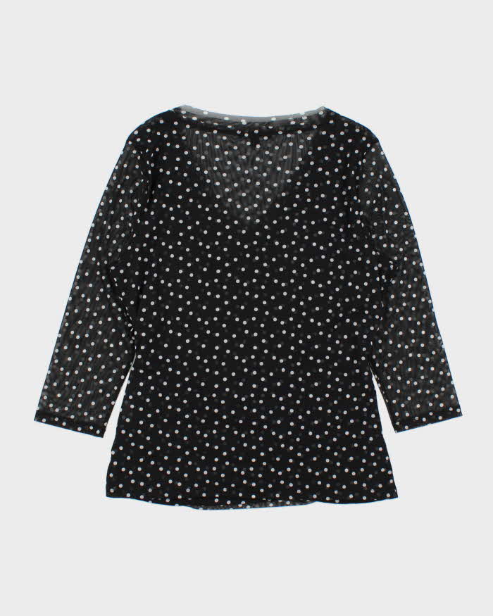 Vintage Y2k 2000s International Concepts Mesh Polka Dot Side Synched Top - XL