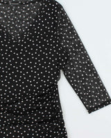 Vintage Y2k 2000s International Concepts Mesh Polka Dot Side Synched Top - XL