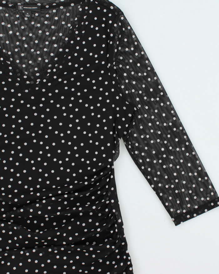Vintage Y2k 2000s International Concepts Mesh Polka Dot Side Synched Top - XL