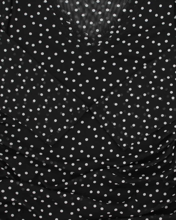 Vintage Y2k 2000s International Concepts Mesh Polka Dot Side Synched Top - XL