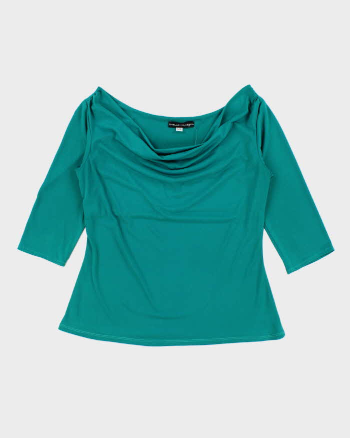 Vintage Y2k 2000s Shelley Klassen Cowl Neck Slinky Top - L