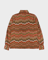Vintage 1970s Joyce Zig Zag Long Sleeve Blouse - L