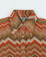 Vintage 1970s Joyce Zig Zag Long Sleeve Blouse - L