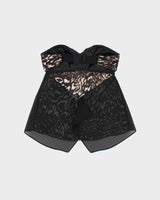 Vintage 2010s Bebe Leopard Print Satin &amp; Mesh Backless Top - S