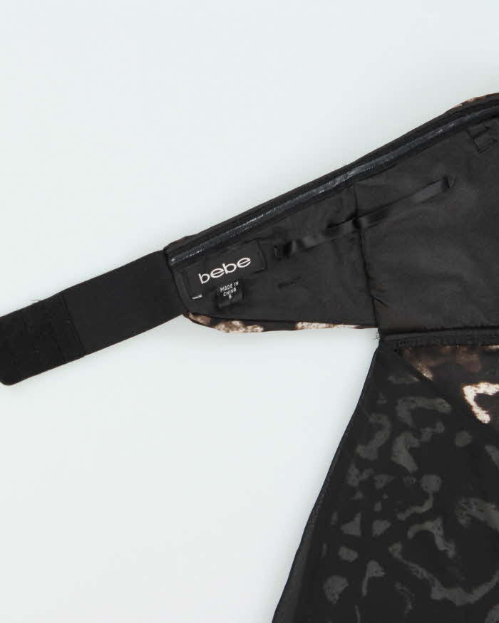 Vintage 2010s Bebe Leopard Print Satin & Mesh Backless Top - S