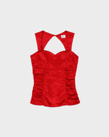 Vintage Y2k 2000s Suzy Satin Ruched Top - XS