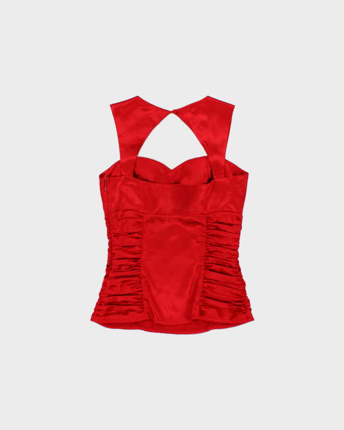 Vintage Y2k 2000s Suzy Satin Ruched Top - XS