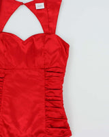 Vintage Y2k 2000s Suzy Satin Ruched Top - XS