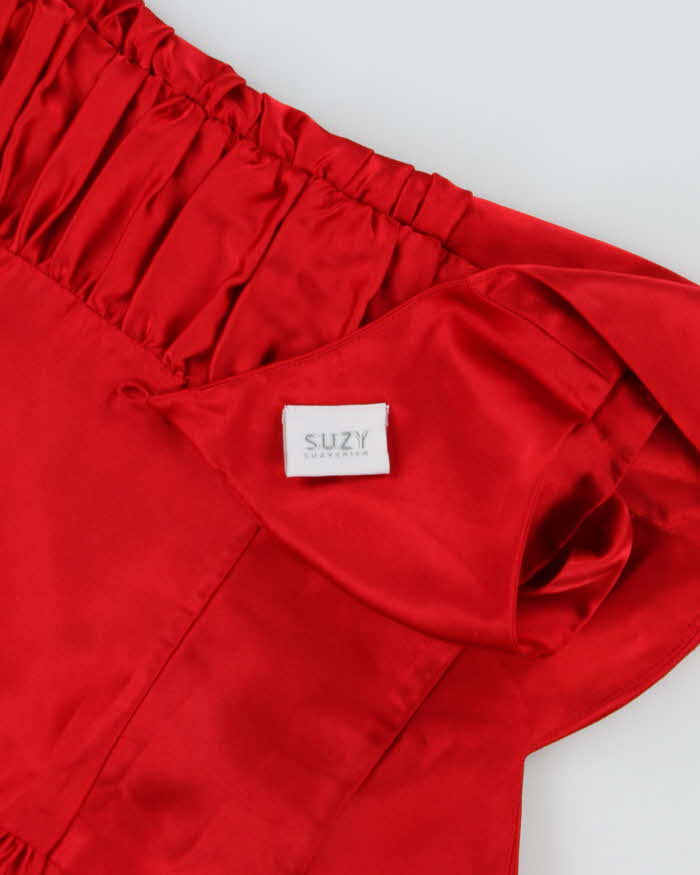 Vintage Y2k 2000s Suzy Satin Ruched Top - XS