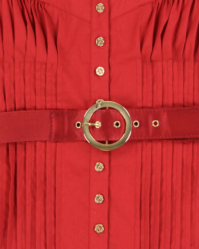 Vintage 2010s Bebe Ruffle Sleeve Belted Blouse - S