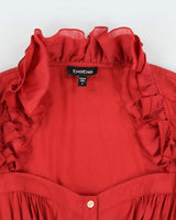 Vintage 2010s Bebe Ruffle Sleeve Belted Blouse - S
