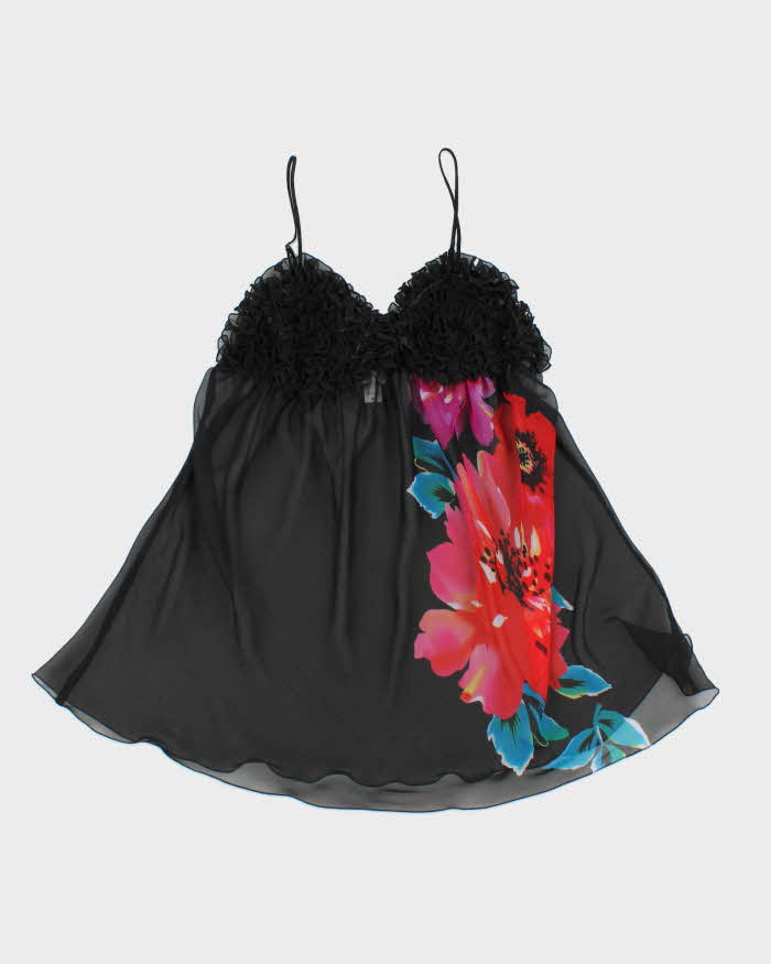 Vintage Y2k 2000s La Senza Mesh Frilly Cup Detail Cami Top - M