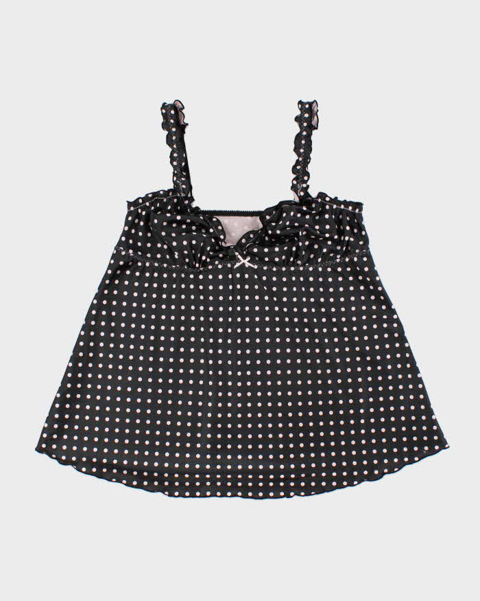 Vintage Y2k 2000s Polka Dot Satin Cami Top - L