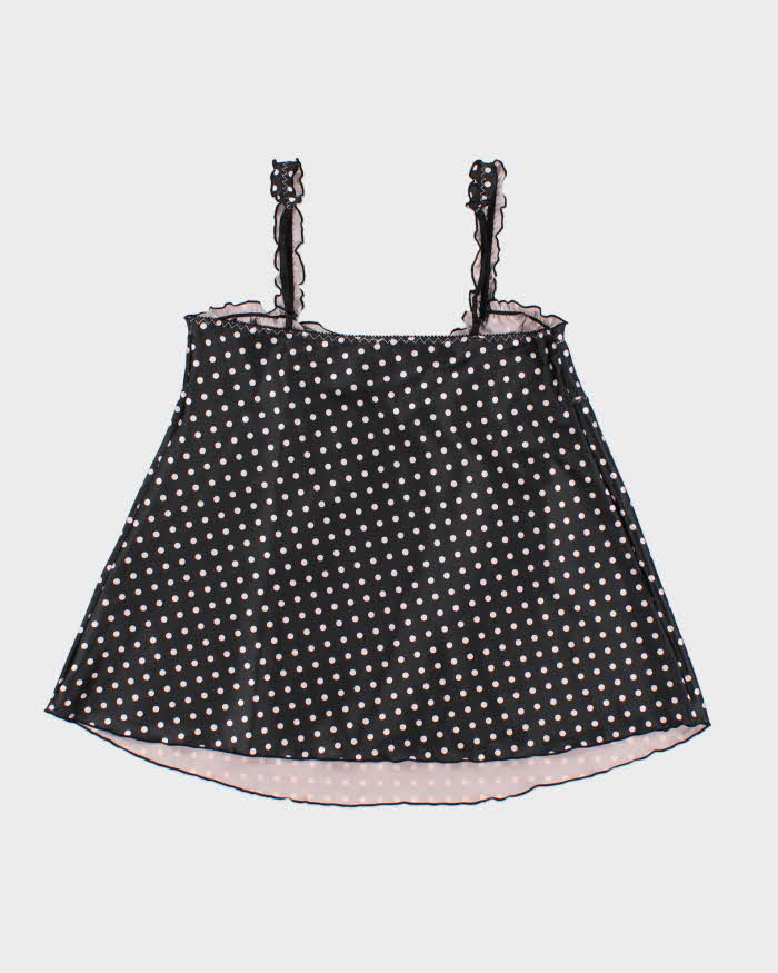 Vintage Y2k 2000s Polka Dot Satin Cami Top - L
