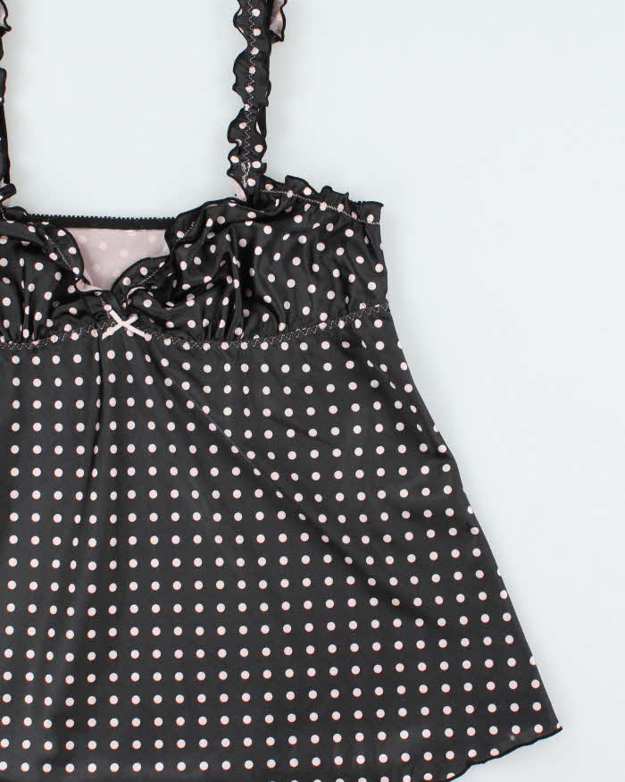 Vintage Y2k 2000s Polka Dot Satin Cami Top - L
