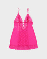 DSWT Y2k 2000s In Bloom Mesh &amp; Lace Cut-out Detail Cami Top - S