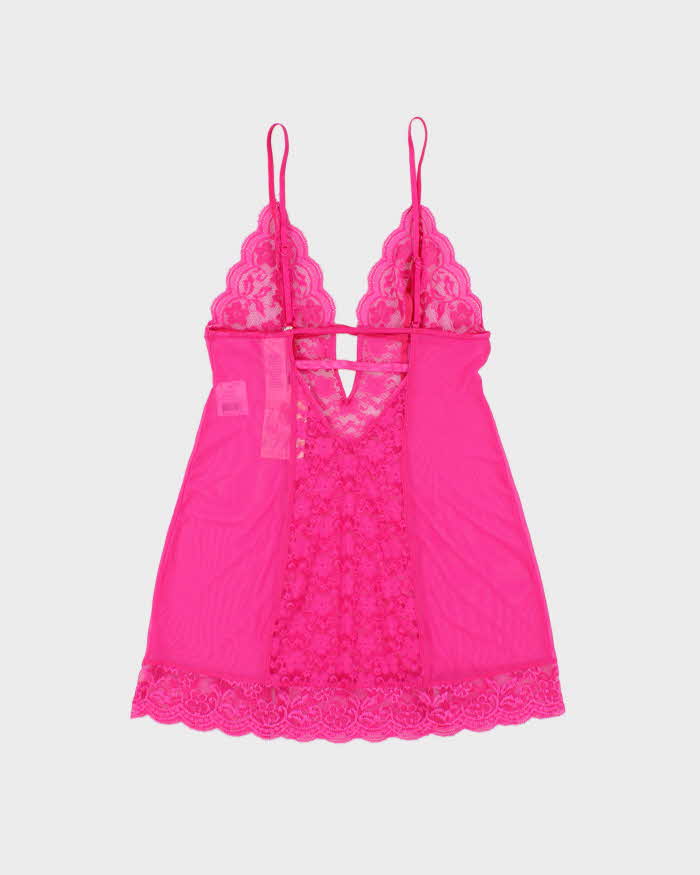DSWT Y2k 2000s In Bloom Mesh &amp; Lace Cut-out Detail Cami Top - S