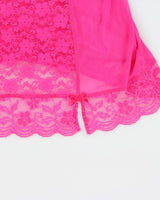 DSWT Y2k 2000s In Bloom Mesh &amp; Lace Cut-out Detail Cami Top - S